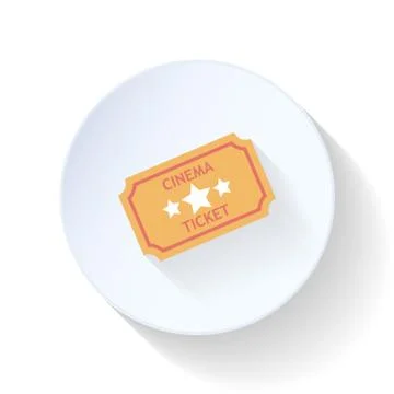 Cinema ticket flat icon Stock Illustration