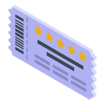 Cinema ticket getting five star review with barcode Stock Illustration