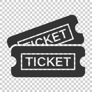 Cinema ticket icon in flat style. Admit one coupon entrance vector illustrati Stock Illustration