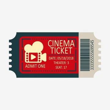 Cinema ticket icon Stock Illustration