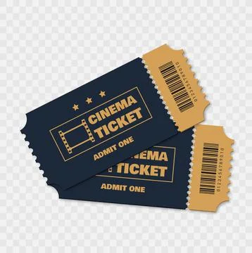 Cinema ticket isolated on white background Stock Illustration