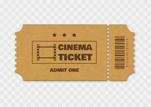 Cinema ticket isolated on white background Stock Illustration