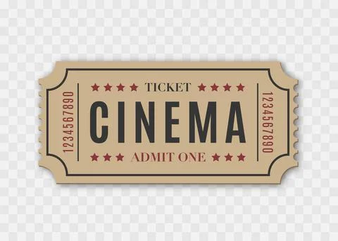 Cinema ticket isolated on white background Stock Illustration