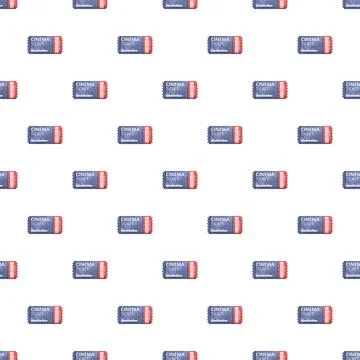 Cinema ticket repeating pattern for entertainment background Stock Illustration