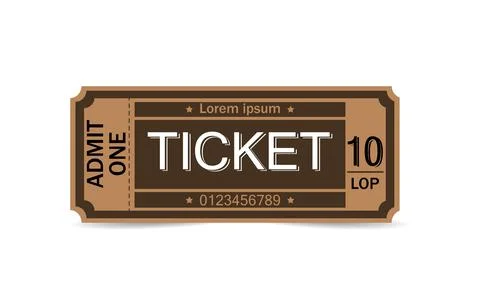 Cinema ticket, retro Illustrazione stock