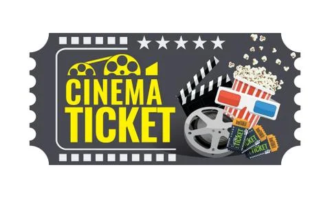 Cinema ticket sample template design. Trendy Vector illustration Stock Illustration
