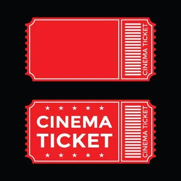 Cinema ticket set Stock Illustration