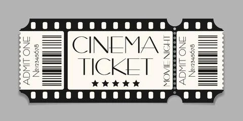 Cinema ticket template mockup with barcode. Vector illustration of realistic Stock Illustration