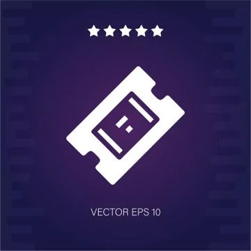 Cinema ticket vector icon Stock Illustration