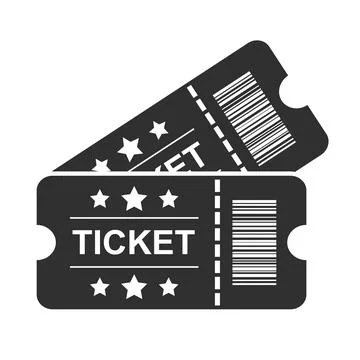 Cinema ticket. Vector illustration. Grey background Stock Illustration