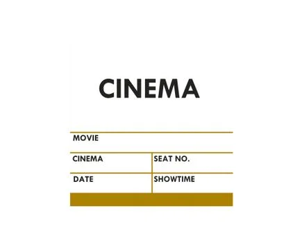 Cinema Ticket on white background Stock Illustration