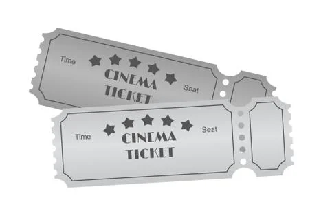 Cinema ticket on white Stock-Illustration