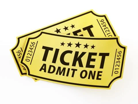 Cinema tickets isolated on white background. 3D illustration Stock Illustration