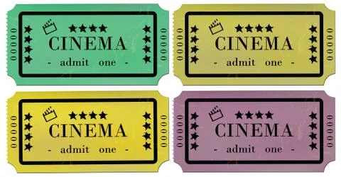 Cinema tickets set Stock Illustration