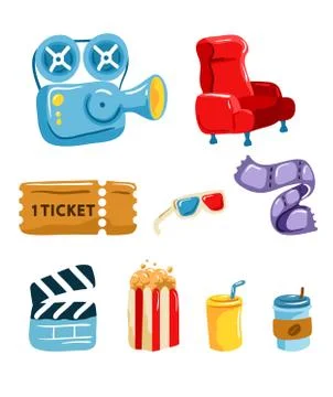 Cinema Tools Graphic Set Stock Illustration