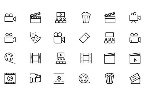 Cinema Vector Icons Stock Illustration