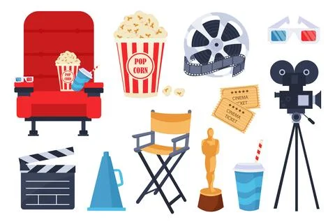 Cinema Vector Set Stock Illustration