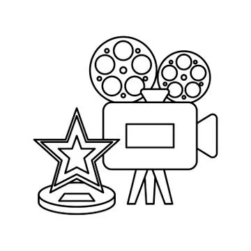 Cinema video camera with star Stock Illustration