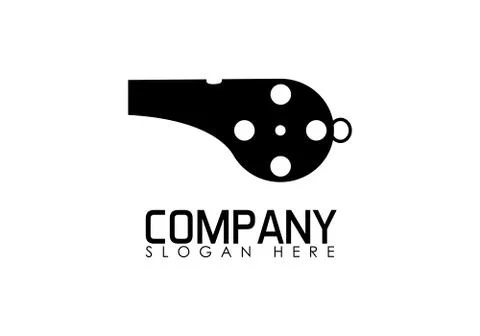Cinema whistle logo Stock Illustration