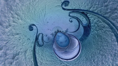 Cinemagraph, abstract blue background with clock and animation. Stock Footage 124453361