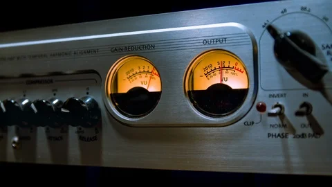 Cinemagraph of an analog VU meter moves in sync with sound level Stock Footage 130069452