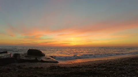 Cinemagraph - Apocalyptic dramatic clouds and sunset over sea 스톡 동영상 68920026