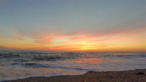 Cinemagraph - Apocalyptic dramatic clouds and sunset over sea Stock Footage 68921309
