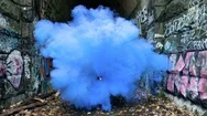 Cinemagraph Of Blue Smoke In Urban Alley Of City Stock Footage