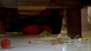 Cinemagraph Of Broken Wine Glass Spinning On The Floor Stock Footage