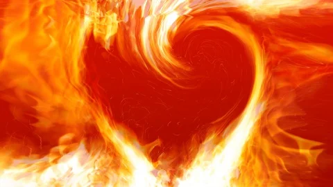 Cinemagraph of burning heart of fire Stock Footage