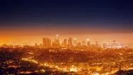 Cinemagraph - City Los Angeles Night Cityscape View Downtown 4K Uhd Motion Photo Stock Footage