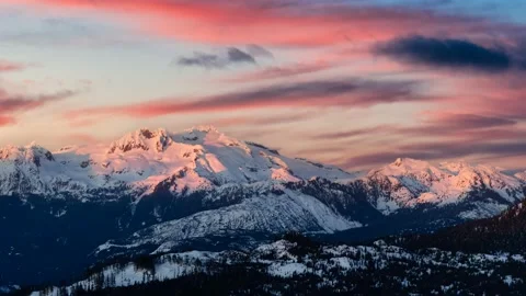 Cinemagraph Continuous Loop Animation. Panoramic View of Canadian Mountain Stock Footage 144857656