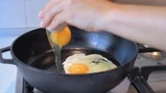 Cinemagraph - Cooking Eggs On Fry Pan. Stock Footage