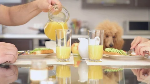 Cinemagraph - Couple having breakfast together.  Motion Photo. Stock Footage 81745344