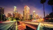 Cinemagraph - Downtown Los Angeles City Traffic At Night. 4K Uhd Motion Photo. Stock Footage