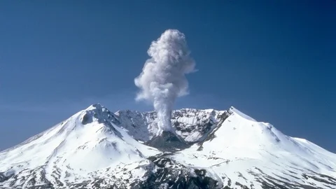 Cinemagraph of exploding volcano in high mountain Stock Footage 114085853