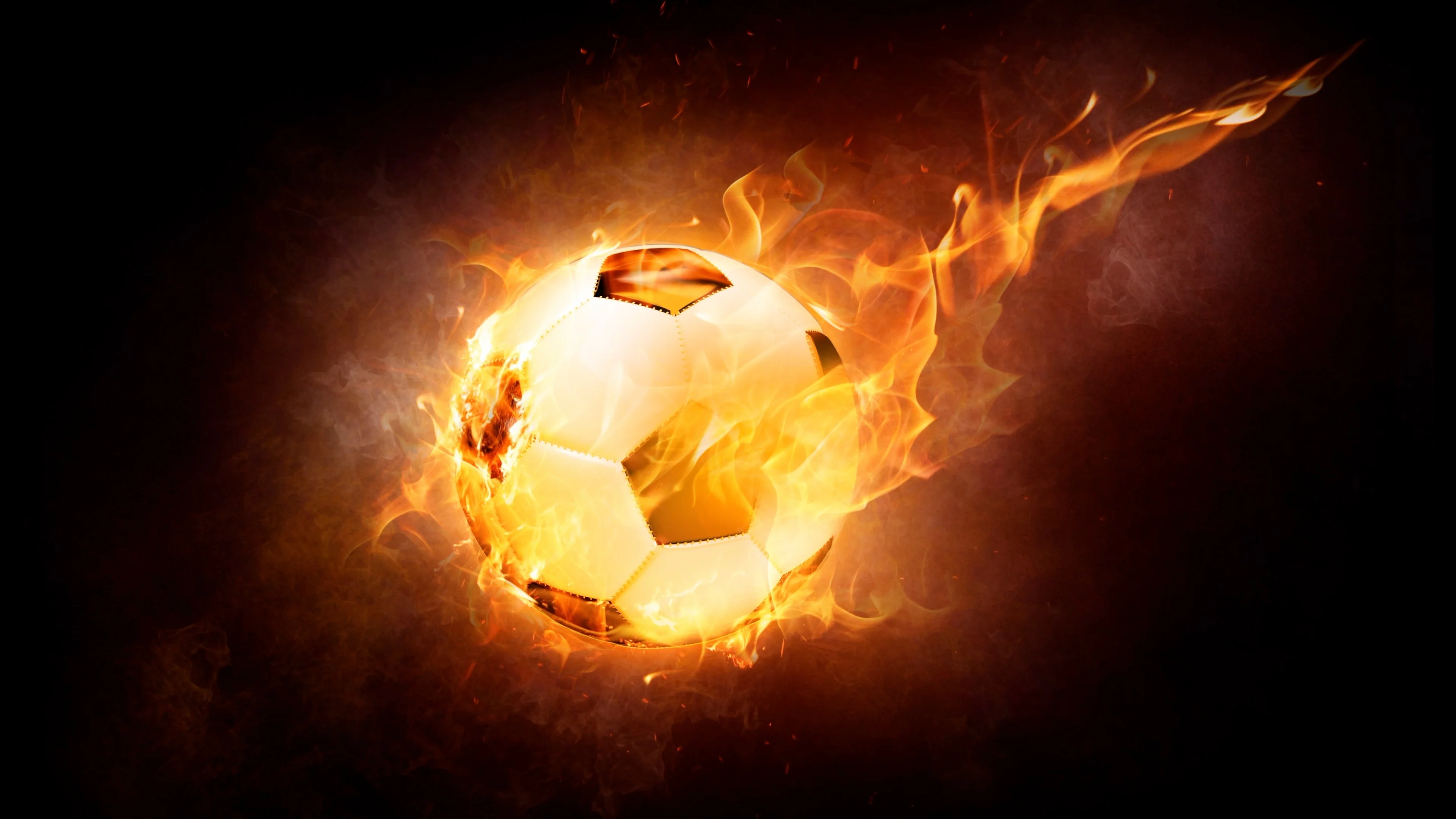 flaming soccer ball