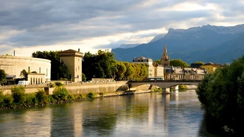 Cinemagraph in Grenoble. Evening. Stock Footage 98979968