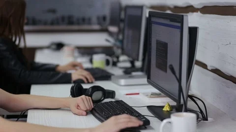 Cinemagraph with hands of software developers Stock Footage 82113024
