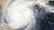 Cinemagraph Of Hurricane Spinning In Ocean From Satellite From Above Stock Footage
