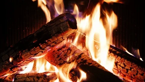 Cinemagraph logs burning in fireplace. Stock-Footage 71411087