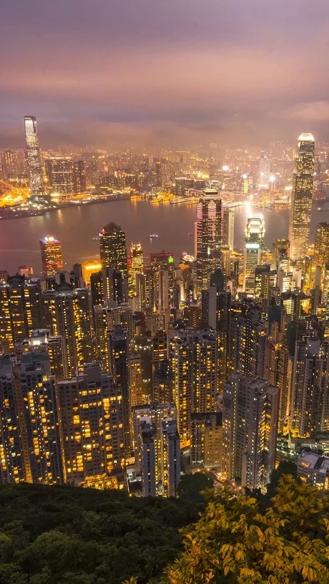 Cinemagraph Loop 4K: Hong Kong Vertical 스톡 동영상 92132784