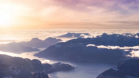 Cinemagraph Loop Animation. Aerial Panoramic View of Canadian Mountain Stock Footage 171495096