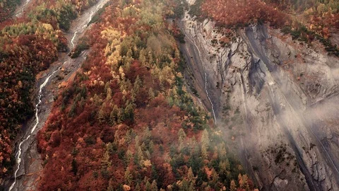 Cinemagraph Loop - Autumn Trees and Waterfall - motion photo Stock Footage 98713921
