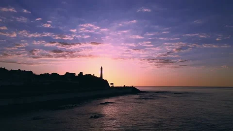 Cinemagraph loop of dramatic sunset near the shore Video stock 142496866