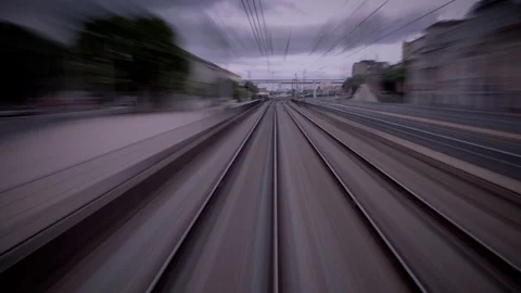 Cinemagraph Loop - Fast Moving Train - motion photo Stock Footage 98754252