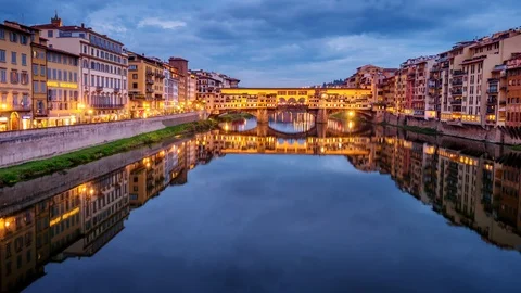 Cinemagraph Loop -Ponte Vecchio Bridge in Florence, Italy, logos blurred 스톡 동영상 121805866