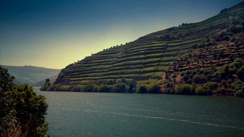 Cinemagraph Loop - Train in the Valley, Landscape - motion photo Stock Footage 98314053