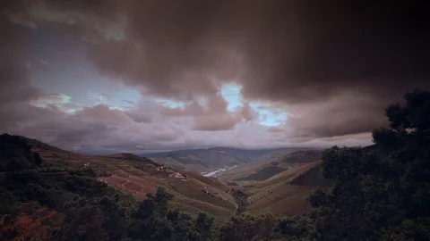 Cinemagraph Loop - Trees and Fields on a Cloudy Day - motion photo Stock Footage 98709692