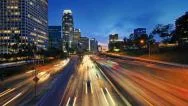 Cinemagraph - Los Angeles Night City Freeway Traffic Downtown La Motion Photo 4K Stock Footage